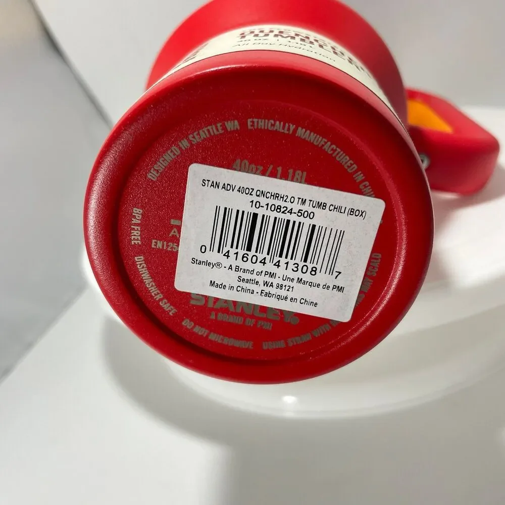 NEW Genuine STANLEY Quencher H2.0 Tumbler Flowstate 40 oz - Chili Red & Orange - Picture 5 of 7